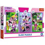 Disney: Minnie myš a priatelia 3x80 ks puzzle - Trefl