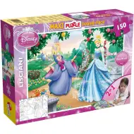 Disney Popoluška 2 v 1 maxi 150-dielne puzzle a omaľovánka 70x50 cm - Lisciani