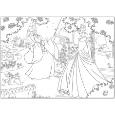 Disney Popoluška 2 v 1 maxi 150-dielne puzzle a omaľovánka 70x50 cm - Lisciani obrázok 2