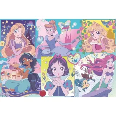 Disney Princezné – Mangová mágia 2 v 1, 250-dielne puzzle a omaľovánka 50x35 cm – Lisciani obrázok 3