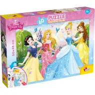 Disney Princezné 2 v 1 60-dielne puzzle a omaľovánka 50x35 cm - Lisciani