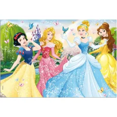 Disney Princezné 2 v 1 60-dielne puzzle a omaľovánka 50x35 cm - Lisciani obrázok 2