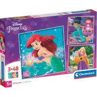 Disney Princezné 3x48 dielov Supercolor puzzle - Clementoni