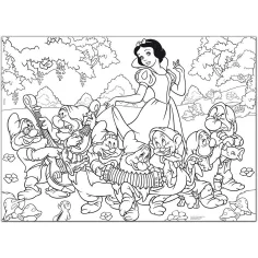 Disney Snehulienka 2 v 1 maxi 150-dielne puzzle a omaľovánka 70x50 cm - Lisciani obrázok 2