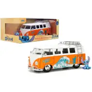 Disney Stitch – 1961 Volkswagen autobus s figúrkou Stitch, model auta 1/24 – Jada Toys