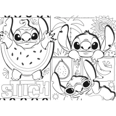 Disney Stitch 2 v 1 maxi 4x48-dielne puzzle a omaľovánka 35x25 cm - Lisciani obrázok 2