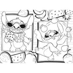 Disney Stitch 2 v 1 maxi 4x48-dielne puzzle a omaľovánka 35x25 cm - Lisciani obrázok 3