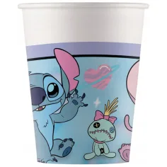 Disney Stitch a Angel papierové poháre, sada 8 ks, 200 ml