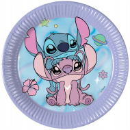Disney Stitch a Angel papierové taniere, 8-dielná sada, priemer 20 cm