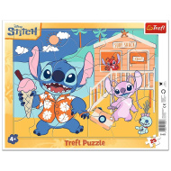 Disney Stitch na pláži, 25-dielne puzzle s rámom - Trefl
