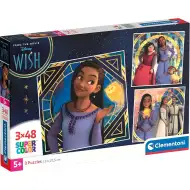 Disney Wish 3x48ks Supercolor puzzle - Clementoni