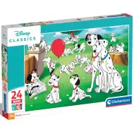 Disney+klasiky: 101 Dalmatíncov 24-dielna maxi supercolor puzzle - Clementoni