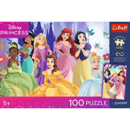 Disney princezné 100-dielové puzzle s plagátom UFT - Trefl