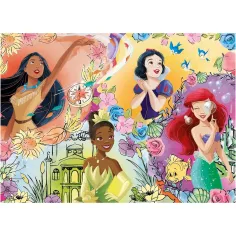Disney princezné 2 v 1, 24-dielne puzzle a omaľovánka 35x25 cm - Lisciani obrázok 2