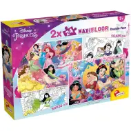 Disney princezné 2 v 1 2x24 ks maxi puzzle a omaľovánka - Lisciani