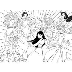 Disney princezné 2 v 1 2x24 ks maxi puzzle a omaľovánka - Lisciani obrázok 4