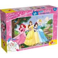 Disney princezné 2 v 1 maxi 35-dielne puzzle a omaľovánka 70x50 cm - Lisciani