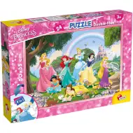 Disney princezné 2 v 1 puzzle s 24 dielikmi a omaľovánka 50x35 cm - Lisciani