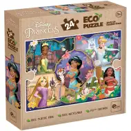 Disney princezné a ich zvieratá 2 v 1, 24-dielne Eco mini puzzle a omaľovánka 35x25 cm – Lisciani
