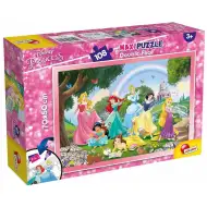 Disney princezné dúhové 2 v 1 108-dielne puzzle a omaľovánka 70x50 cm - Lisciani
