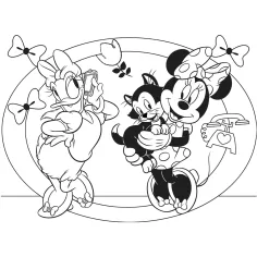 Dobrodružstvá myšky Minnie a kačky Daisy 2 v 1, 24-dielne Eco maxi puzzle a omaľovánka 70x50 cm - Lisciani obrázok 3