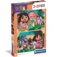 Dora objaviteľka 2x20 ks Supercolor puzzle - Clementoni