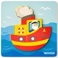 Drevená loď 5-dielna detská skladačka - Woodyland