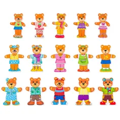 Drevené puzzle s obliekacou medveďou rodinkou - Woodyland obrázok 3