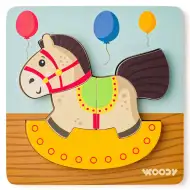 Drevený hojdací kôň 5-dielna detská skladačka - Woodyland