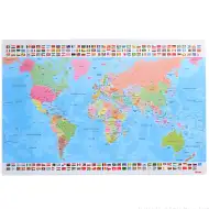 Duch: Světová mapa s vlajkami na stolní podložku 60x40cm