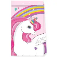 Dúhová jednorožcová papierová darčeková taška 21x13x8,5 cm, sada 4 ks