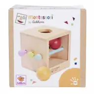 Eichhorn: Montessori drevená krabica na vhadzovanie guľôčok – Hračka na rozvoj zručností pre najmenších - Simba Toys