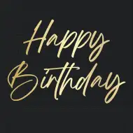 Elegantné narodeninové papierové servítky s nápisom "Happy Birthday" – 2-vrstvové, 33x33 cm, 20 ks