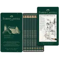 Faber-Castell: 9000 Design grafitová ceruzka sada v kovovej škatuľke, 12 kusov