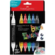 Faber-Castell: Black Edition Shake &amp; Paint 2-stranný farebný marker set s hrotmi 3 mm a 1 mm, 6 kusov