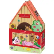 Faber Castell: Connector súprava fixiek, 18 kusov, v kovovej krabičke s farmárskym motívom