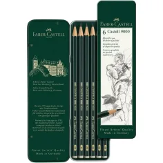 Faber-Castell: Grafitová ceruzka Castell 9000, sada 6 kusov v kovovej škatuľke obrázok 2