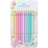 Faber-Castell: Sparkle 12-dielna súprava pastelových farebných ceruziek v kovovej krabičke