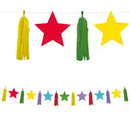 Farebná hviezdna girlanda s brmbolcami