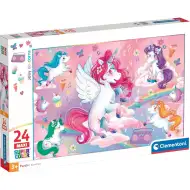 Farebné jednorožce 24 ks maxi supercolor puzzle - Clementoni