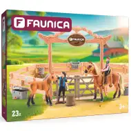 Faunica: Jazdecký areál s koňmi a jazdcami 23-dielna hracia súprava - Woodyland