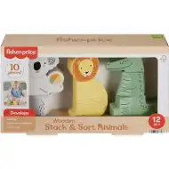Fisher-Price: Drevené zvieratká na skladanie - Mattel