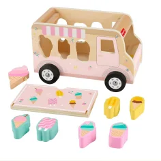 Fisher-Price: Drevený zmrzlinový vozík s triedením tvarov - Mattel obrázok 2