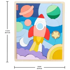 Fisher Price: Wood drevená vesmírna skladačka - Mattel obrázok 2