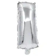 Fóliový balónik v tvare písmena I striebornej farby – písmeno I 32 cm