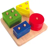Drevená hračka na rozpoznávanie tvarov