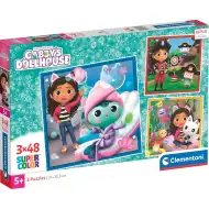 Gabiho bábikový dom: Gabiho aktivity 3x48 dielikové Supercolor puzzle - Clementoni
