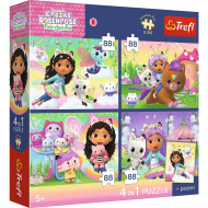 Gabiin domček pre bábiky 4×88-dielne prémiové plus detské puzzle s plagátom - Trefl