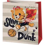 Green Grass Basketbalový lev s vzorom strednej veľkosti darčeková taška 18x10x23cm