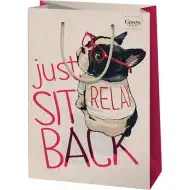 Green Grass Relax! psíkový veľký prémiový darčekový taška 26x14x33cm